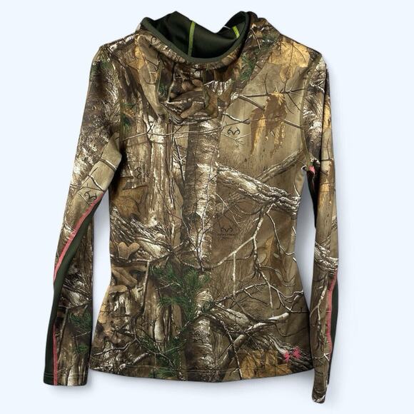 Under Armour Women's Fitted Cold Gear Scent Control Long Sleeve Hunting Hoodie M - Picture 2 of 10